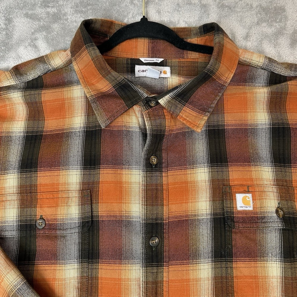 Carhartt Shacket Heavyweight Flannel Button Shirt Men 4XL Loose Fit 103822 044